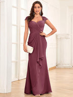 Alessandra Rue Plum front view mother of the bride dress