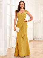 Alessandra Rue Gold back view mother of the bride dress