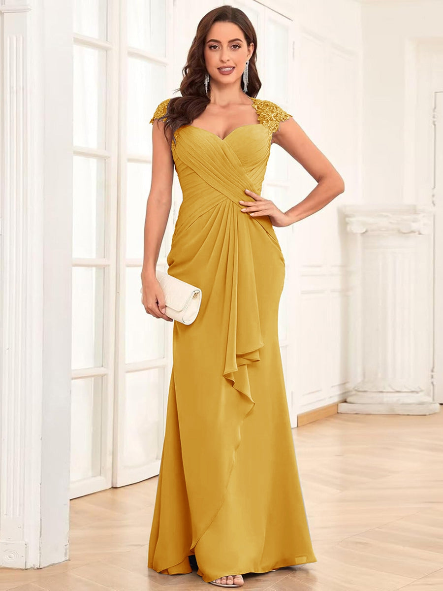 Alessandra Rue Gold back view mother of the bride dress
