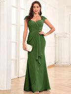 Alessandra Rue Olive Green front view mother of the bride dress