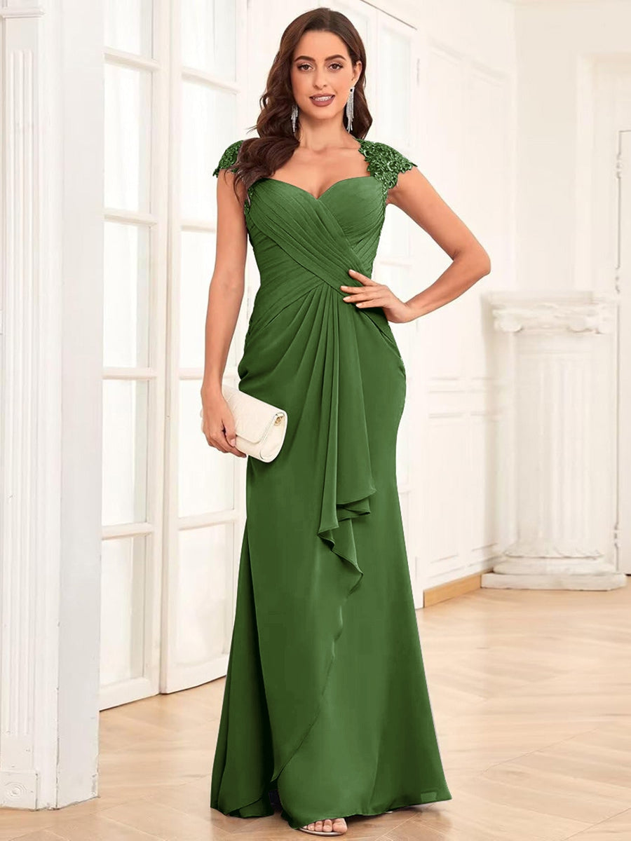 Alessandra Rue Olive Green front view mother of the bride dress