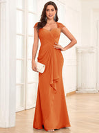 Alessandra Rue Orange front view mother of the bride dress