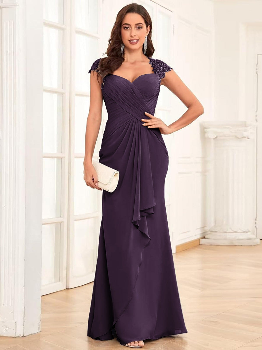 Alessandra Rue Plum back view mother of the bride dress