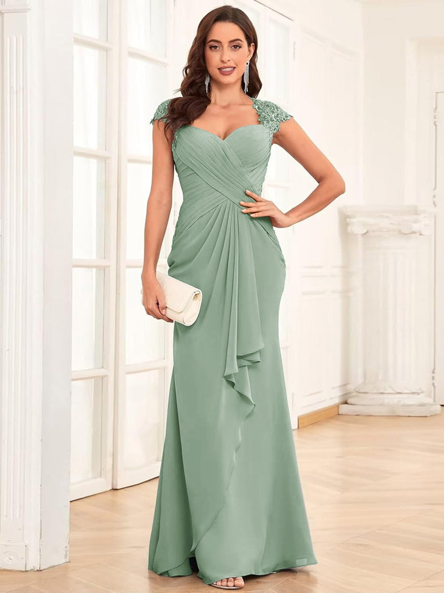 Alessandra Rue Sage Green back view mother of the bride dress