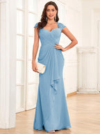Alessandra Rue Sky Blue side view mother of the bride dress