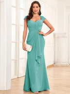 Alessandra Rue Pool Blue back view mother of the bride dress