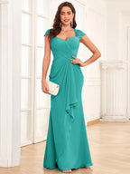 Alessandra Rue Turquoise back view mother of the bride dress