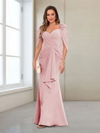 Cora Elise Dusty Rose front view mother of the bride dress