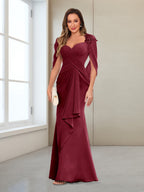 Cora Elise Burgundy back view mother of the bride dress