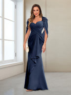 Cora Elise Navy Blue back view mother of the bride dress