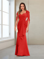 Cora Elise Red front view mother of the bride dress