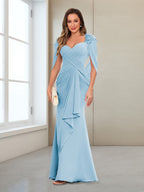 Cora Elise Sky Blue side view mother of the bride dress