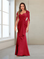 Cora Elise Burgundy side view mother of the bride dress