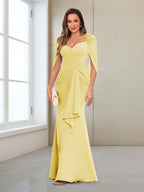 Cora Elise Yellow front view mother of the bride dress