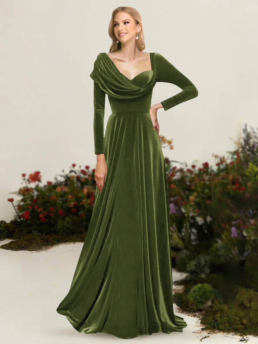 Xandra Elise Olive Green front view mother of the bride dress