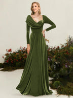 Xandra Elise Olive Green front view mother of the bride dress
