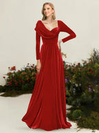 Xandra Elise Red front view mother of the bride dress