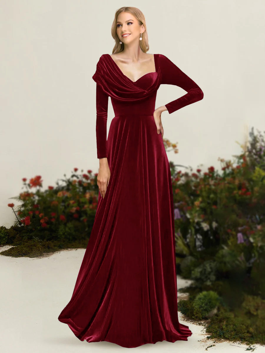 Xandra Elise Burgundy back view mother of the bride dress