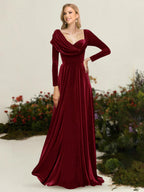 Xandra Elise Burgundy back view mother of the bride dress