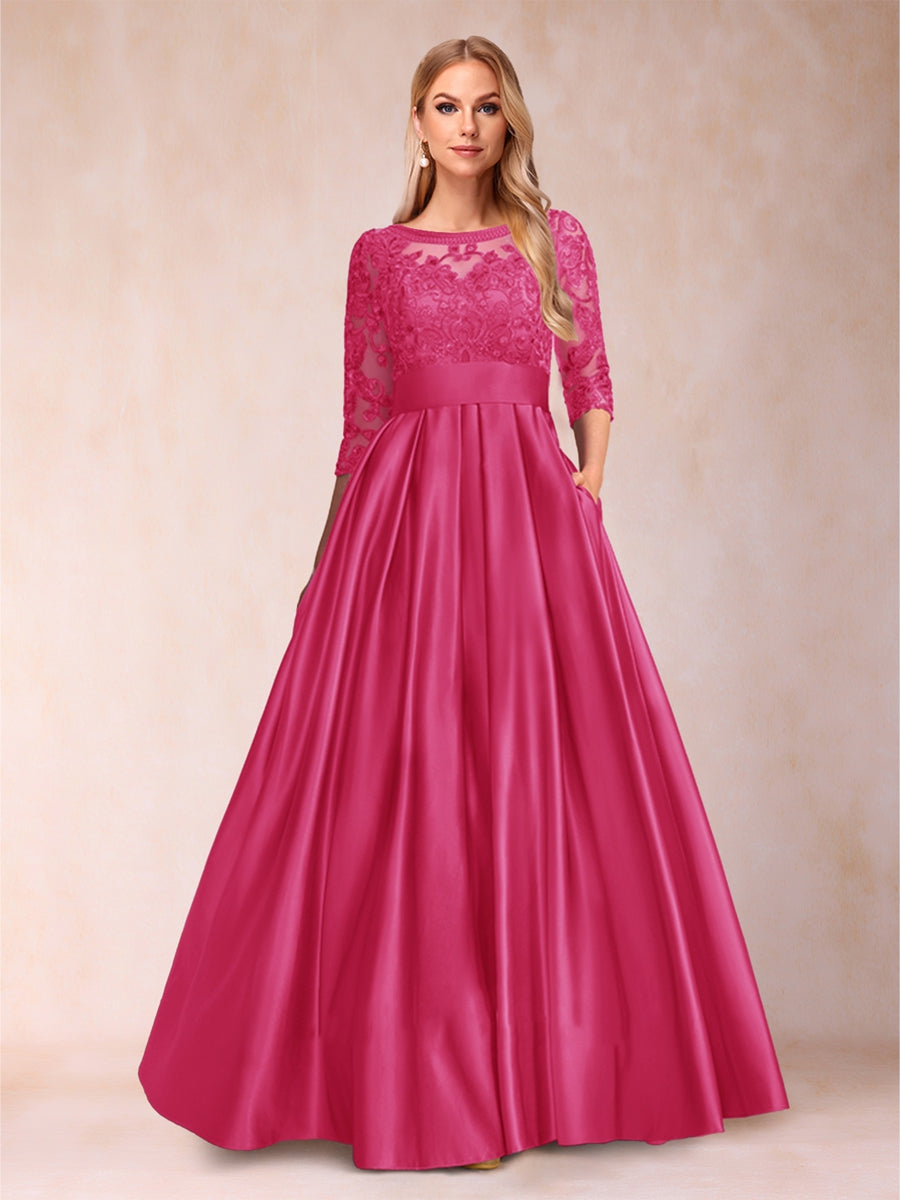 Xena Mae Fuchsia front view mother of the bride dress