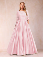 Xena Mae Pearl Pink front view mother of the bride dress