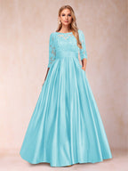Xena Mae Sky Blue back view mother of the bride dress