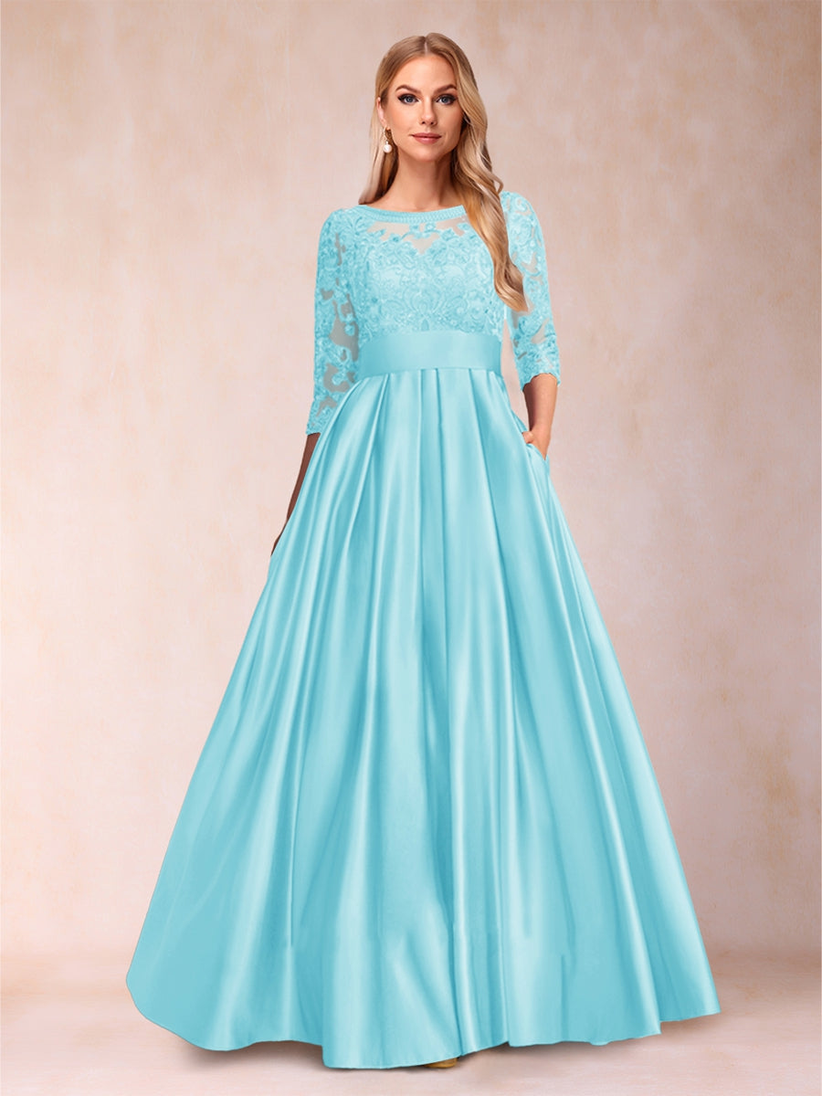 Xena Mae Sky Blue back view mother of the bride dress