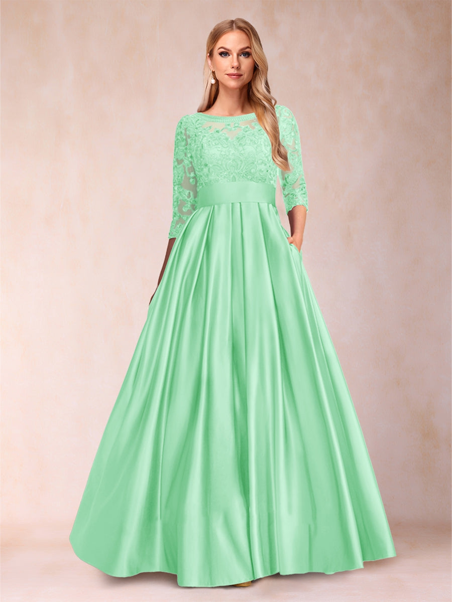 Xena Mae Pool Blue front view mother of the bride dress
