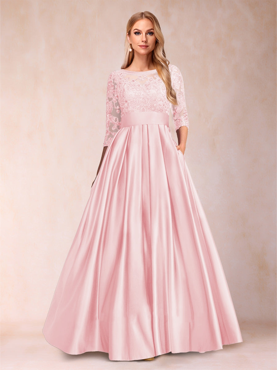 Xena Mae Pearl Pink back view mother of the bride dress