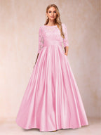 Xena Mae Rose Pink front view mother of the bride dress