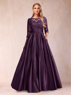 Xena Mae Plum back view mother of the bride dress