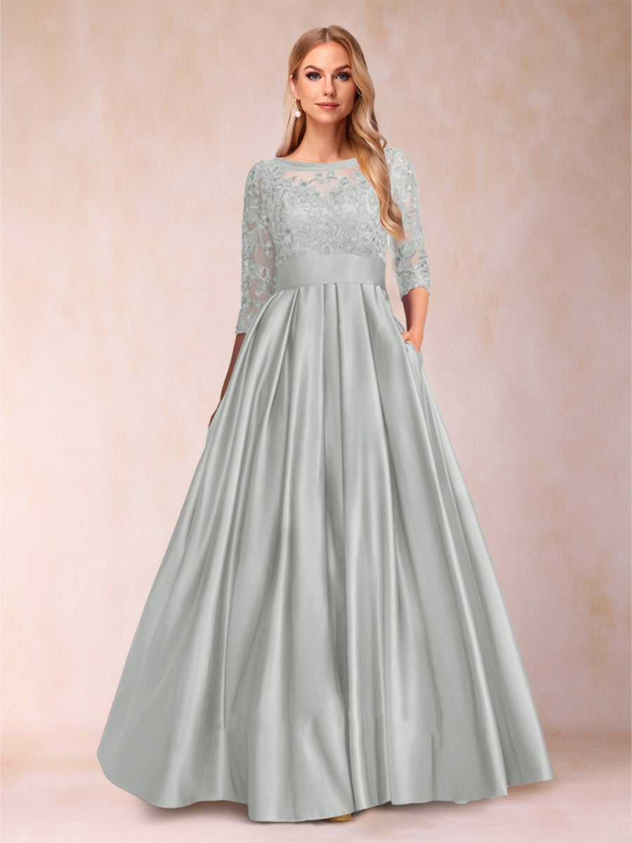 Xena Mae Silver front view mother of the bride dress