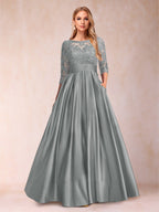 Xena Mae Steel Grey front view mother of the bride dress