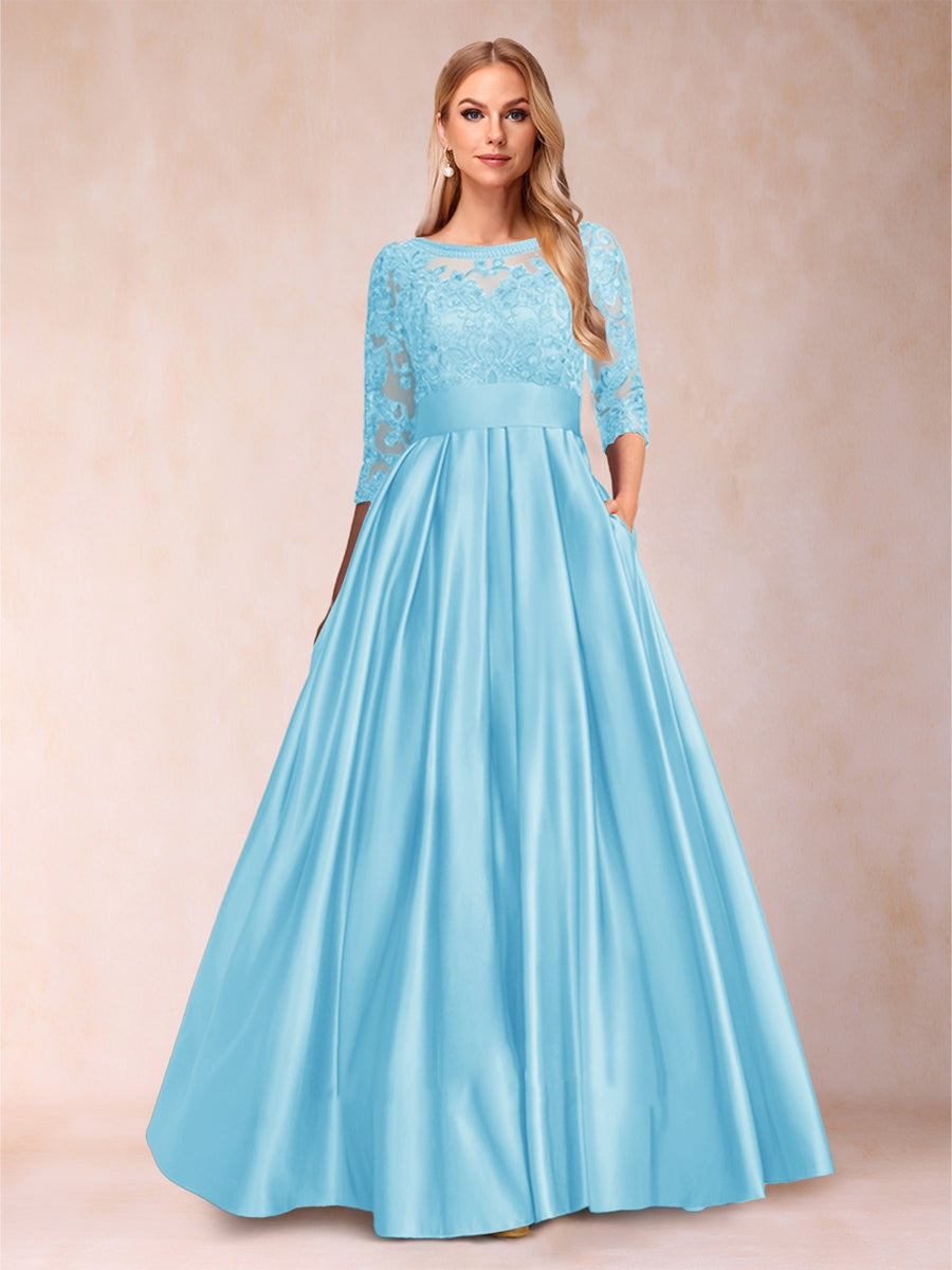 Xena Mae Sky Blue side view mother of the bride dress