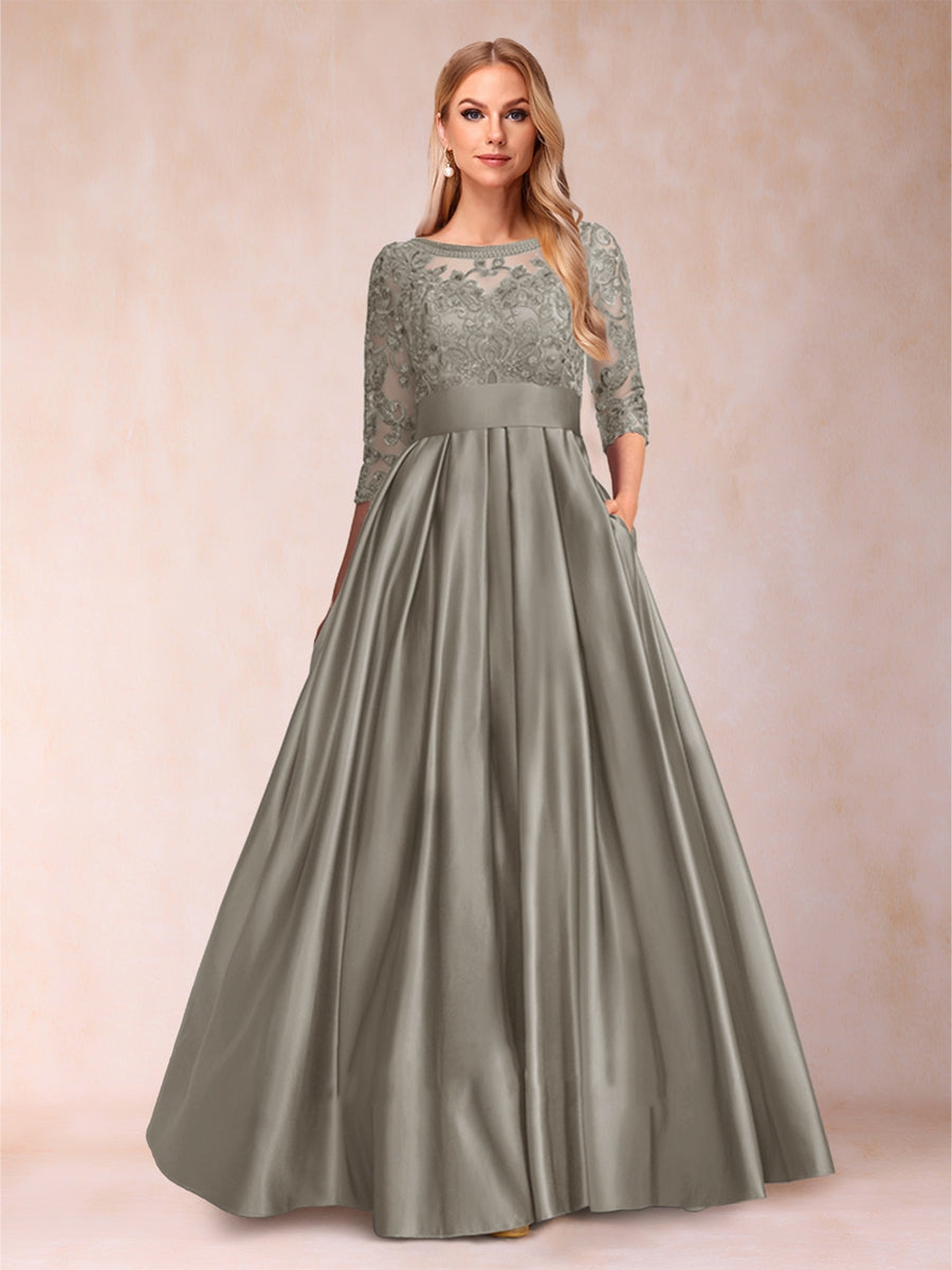 Xena Mae Taupe front view mother of the bride dress