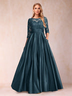 Xena Mae Teal front view mother of the bride dress
