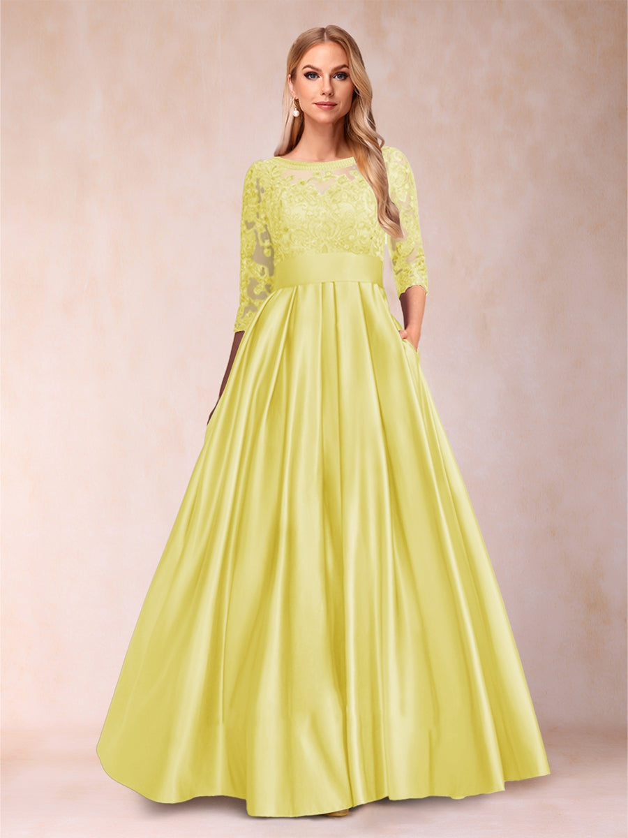 Xena Mae Yellow front view mother of the bride dress