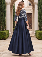 Isla June Navy Blue back view mother of the bride dress