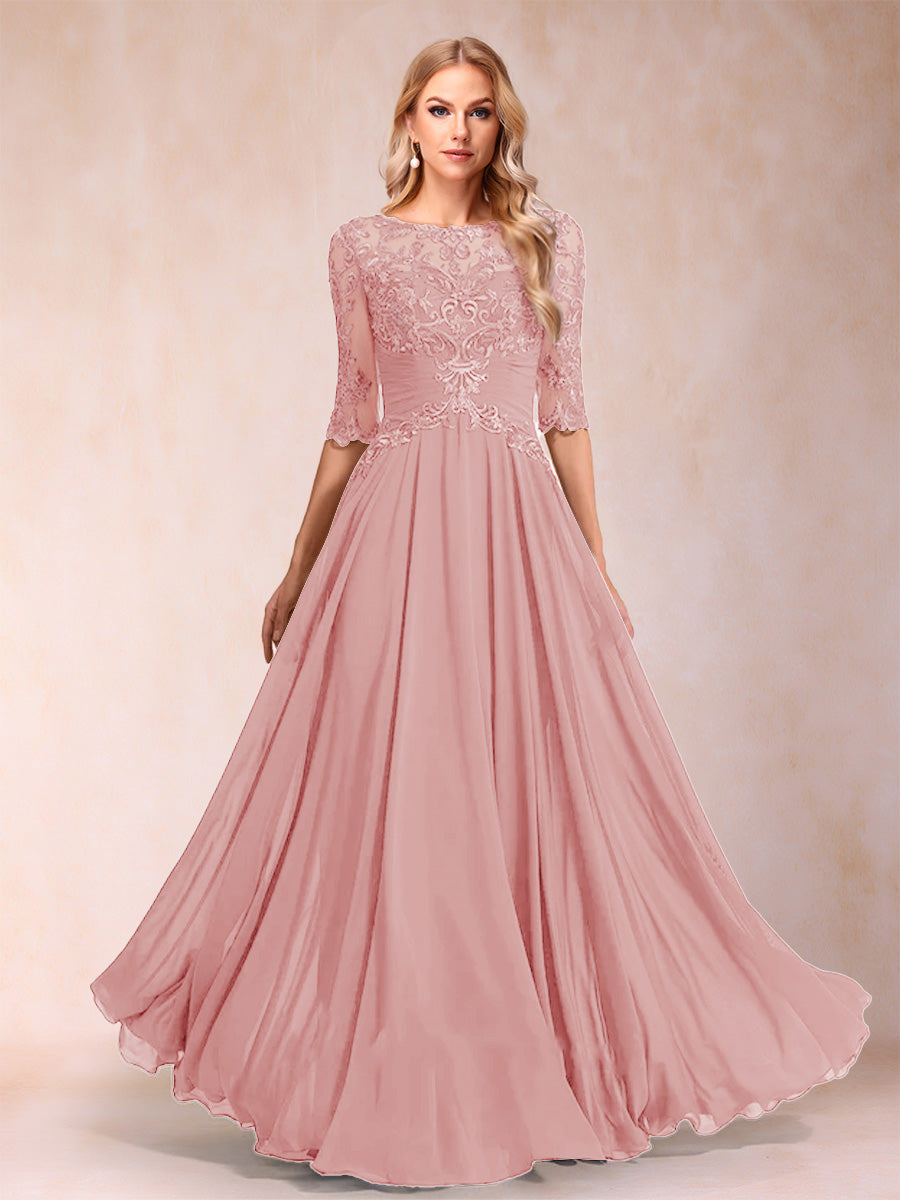 Freya Claire Dusty Rose back view mother of the bride dress