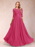 Freya Claire Fuchsia front view mother of the bride dress