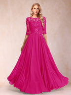 Freya Claire Fuchsia back view mother of the bride dress