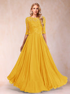 Freya Claire Gold front view mother of the bride dress