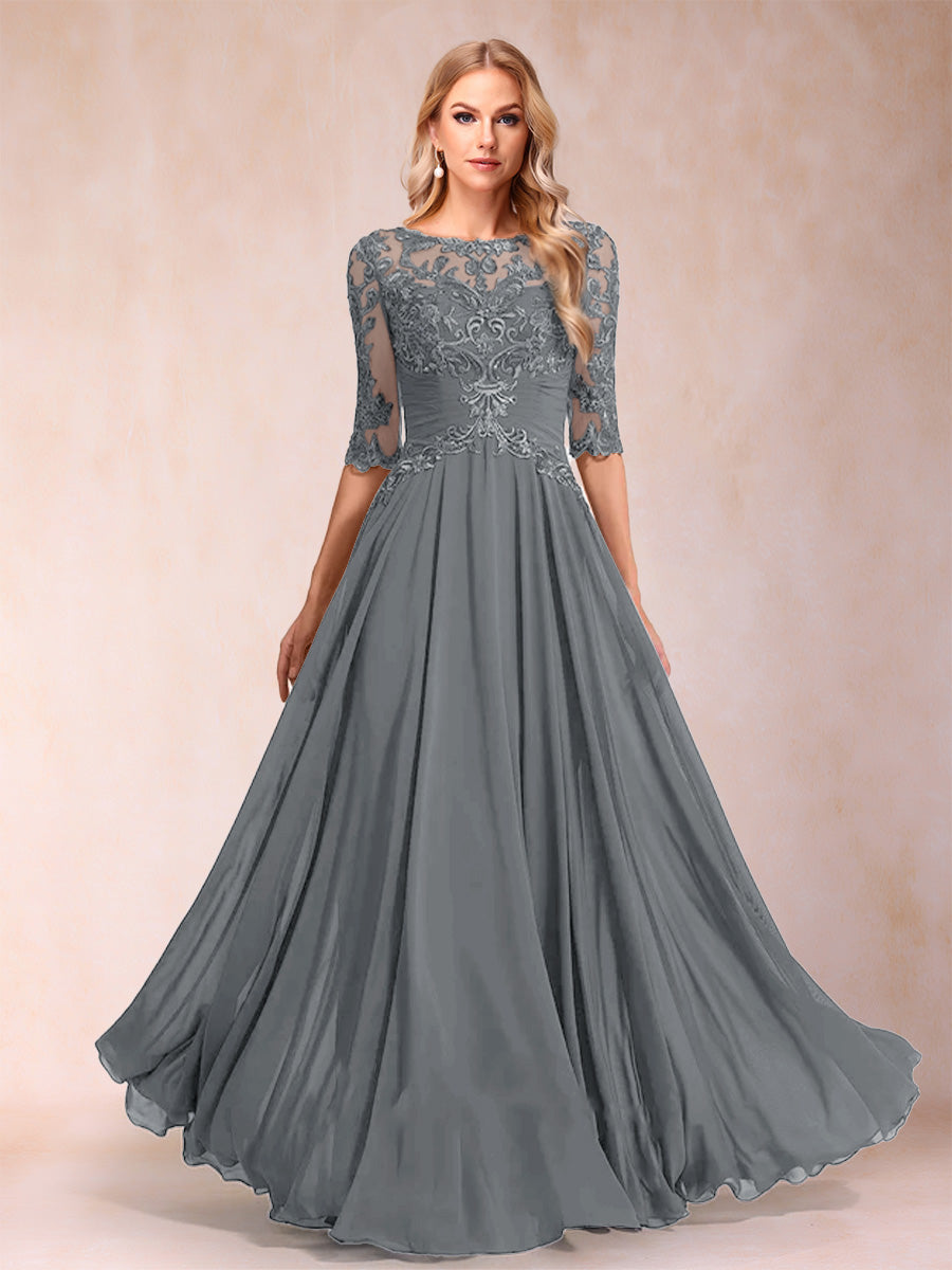 Freya Claire Grey front view mother of the bride dress