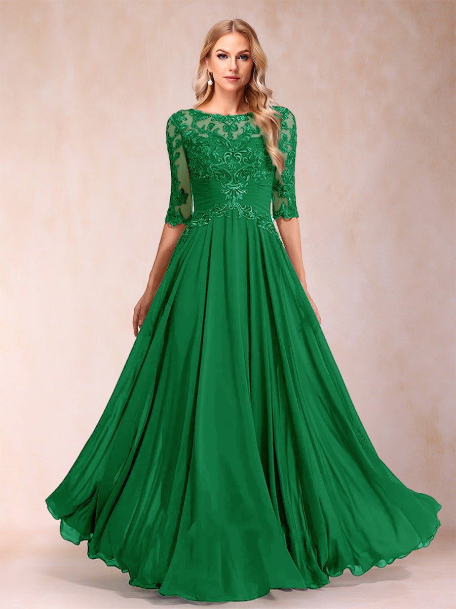 Freya Claire Forest Green front view mother of the bride dress