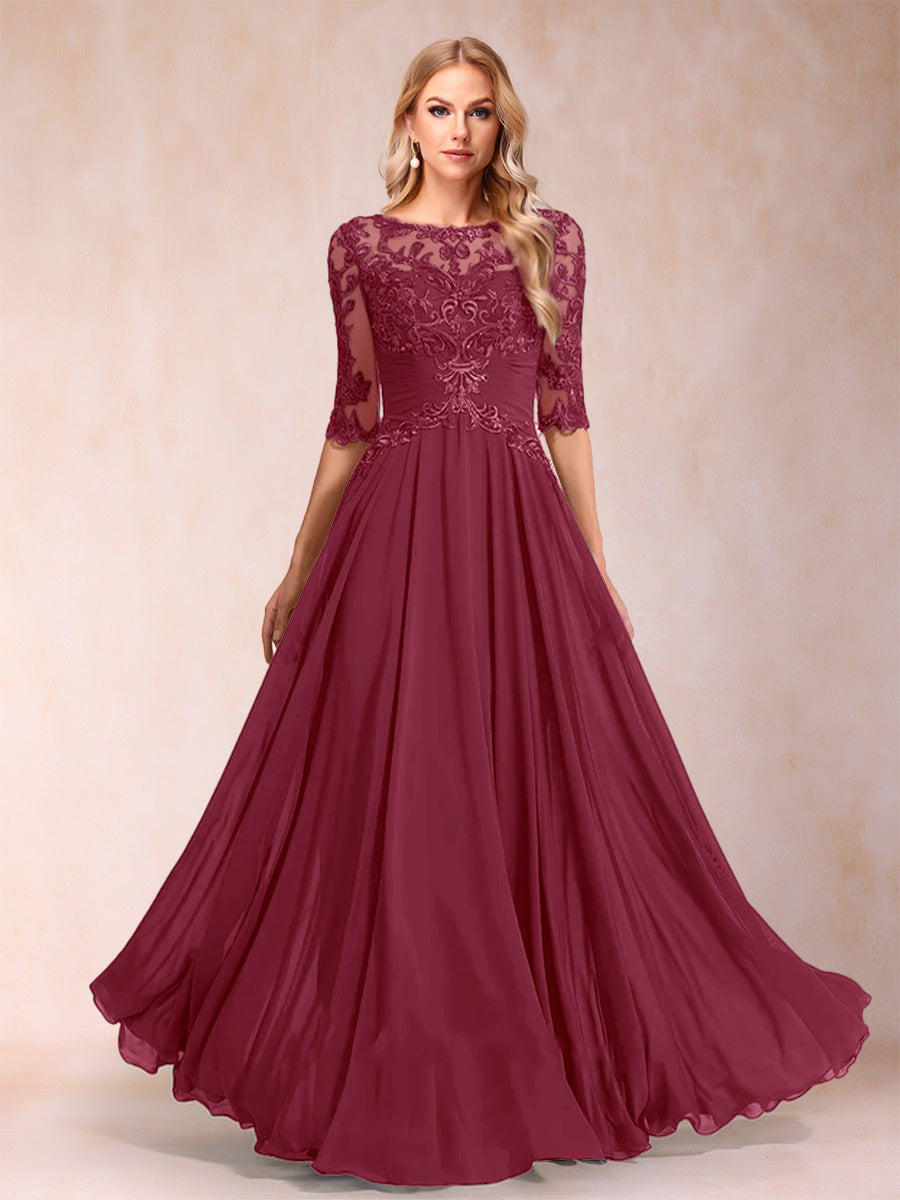 Freya Claire Burgundy back view mother of the bride dress