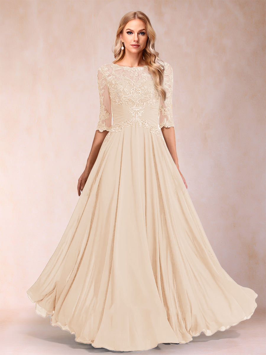 Freya Claire Champagne back view mother of the bride dress