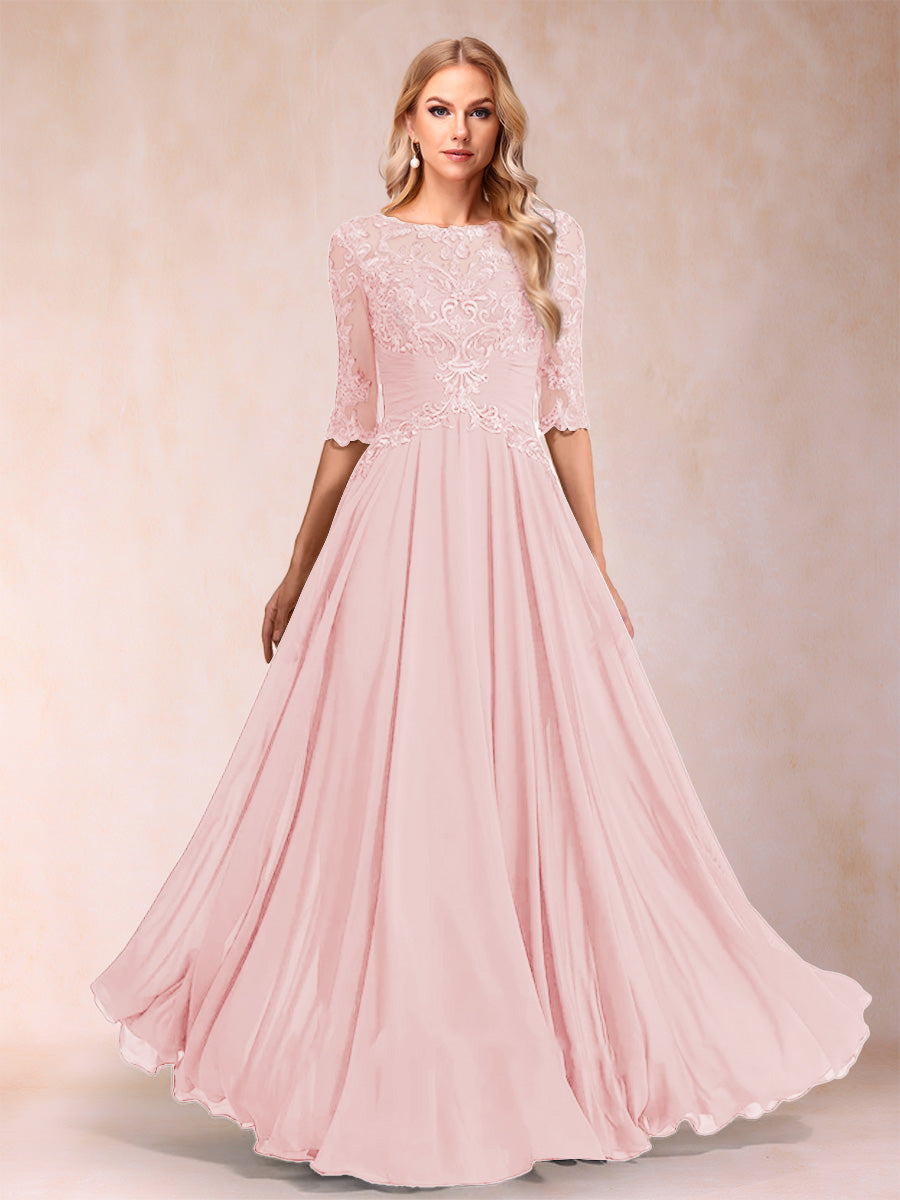 Freya Claire Pearl Pink front view mother of the bride dress