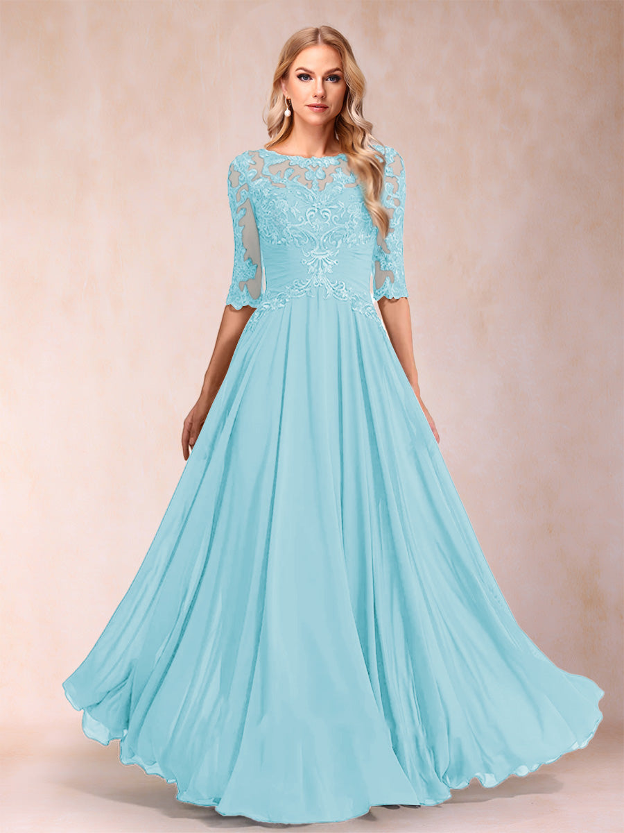 Freya Claire Sky Blue back view mother of the bride dress