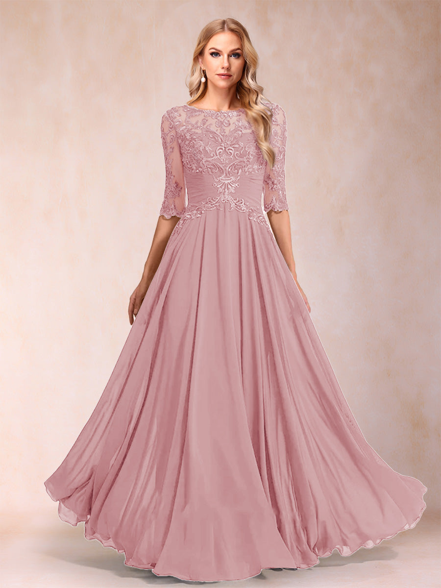 Freya Claire Mauve front view mother of the bride dress