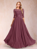 Freya Claire Plum front view mother of the bride dress